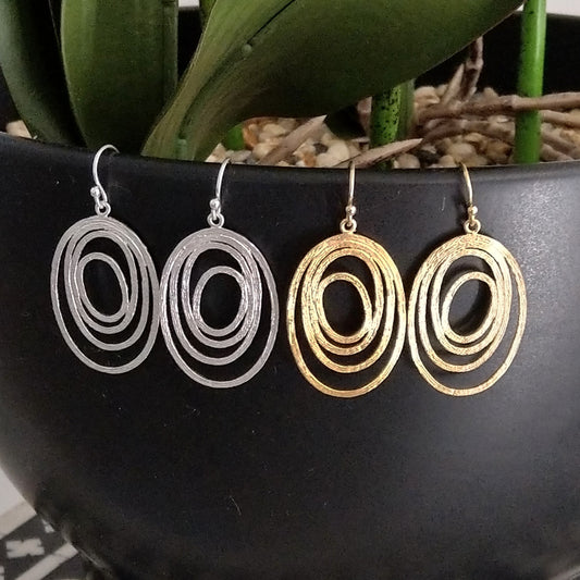 Tilda textured multi oval earrings