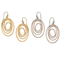 Tilda textured multi oval earrings
