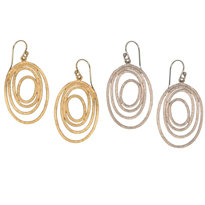 Tilda textured multi oval earrings