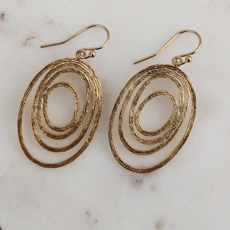 Tilda textured multi oval earrings