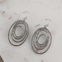 Tilda textured multi oval earrings