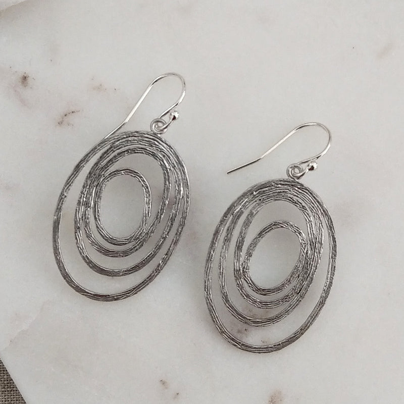 Tilda textured multi oval earrings