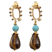 Glamour Turquoise & Tigereye Earrings