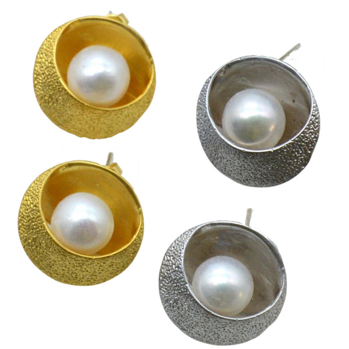 Lulu Large Fresh Water Pearl stud Earrings