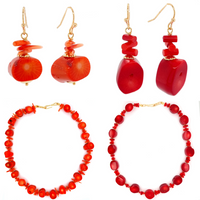 Paige Coral Earrings Red or Orange