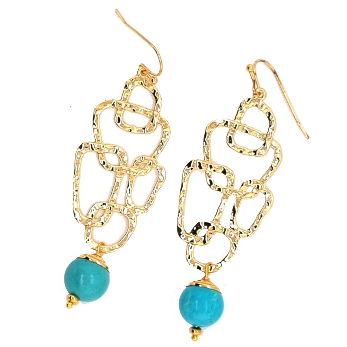 Woven Geometric Turquoise Earrings