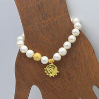 Zara Freshwater Pearl Coin Charm Bracelet