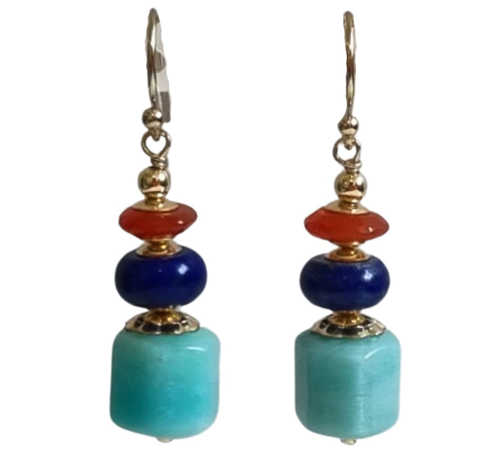 Lapis and Amazonite newest Earrings