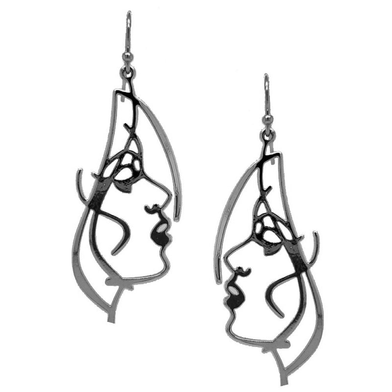 Face Earrings Gold or Silver