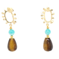 Glamour Turquoise & Tigereye Earrings